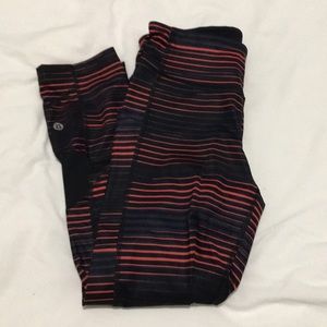Lululemon striped leggings with pockets